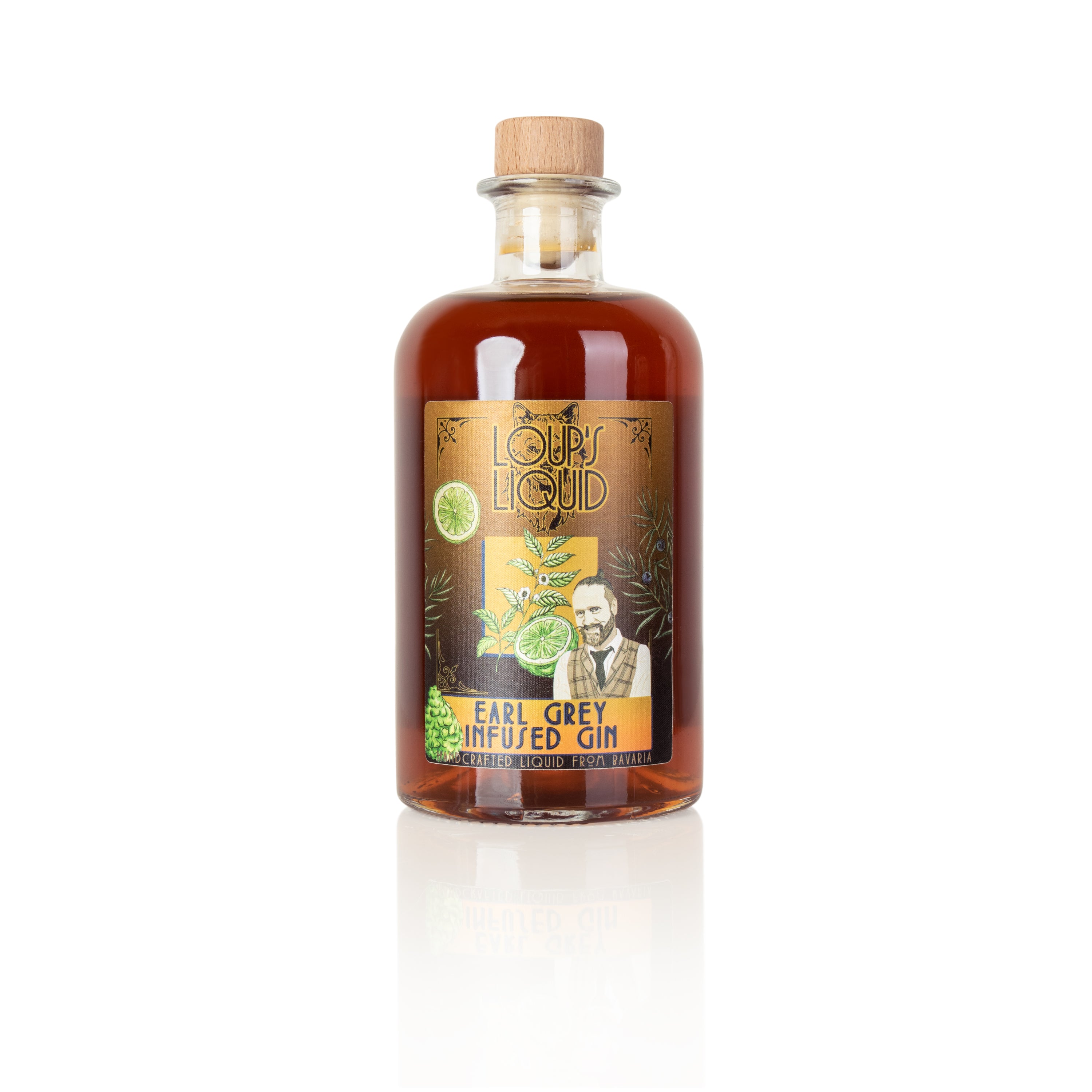 LOUP'S LIQUID Earl Grey Infused Gin - mit der klassischen Note von schwarzem Tee und der Frische der Bergamotte - handcrafted, 0,5 l, 37,5%